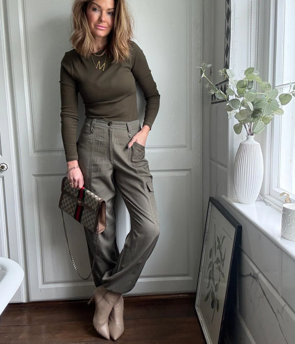 Khaki Sia Cargo Trousers - Image 3