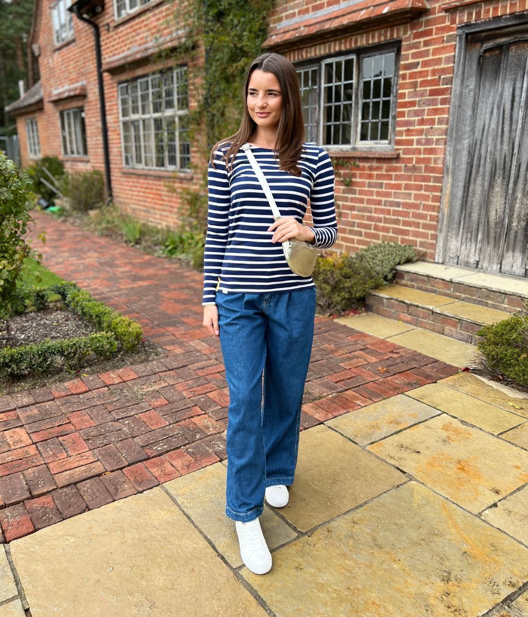 Lazy Jacks Navy Striped Breton Top - Image 3