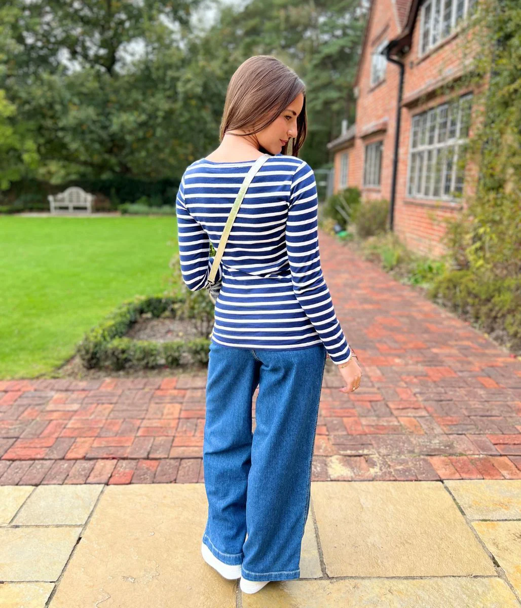 Lazy Jacks Navy Striped Breton Top - Image 5