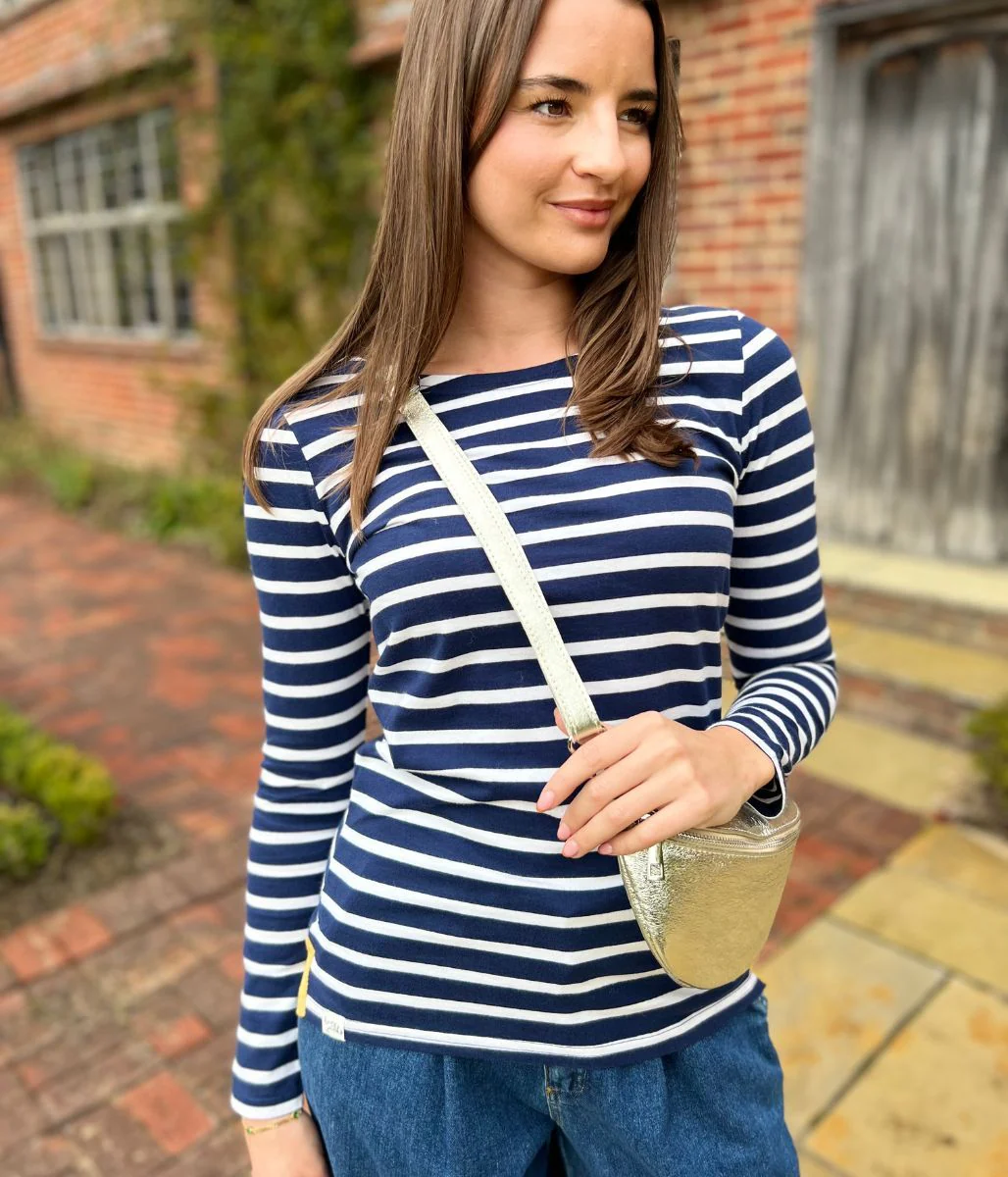 Lazy Jacks Navy Striped Breton Top - Image 6