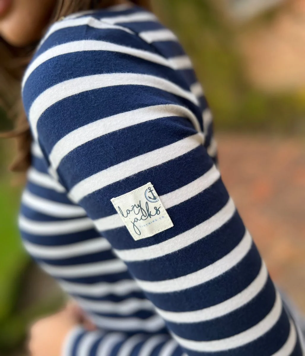 Lazy Jacks Navy Striped Breton Top - Image 8