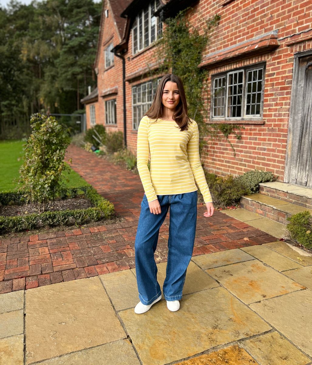 Lazy Jacks Yellow Striped Breton Top - Image 2
