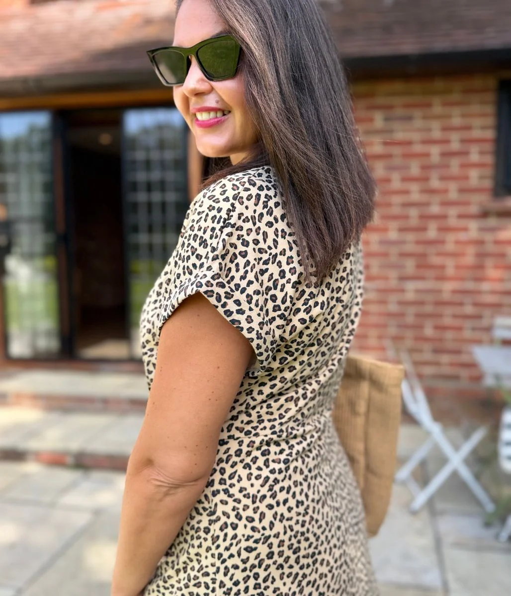 Leopard Print Side Twist Jersey Dress - Image 4