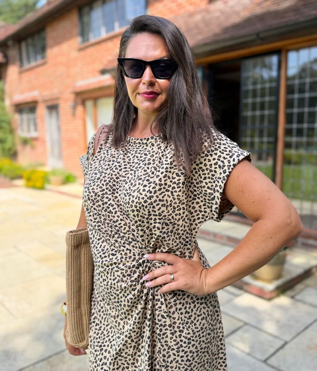 Leopard Print Side Twist Jersey Dress - Image 8