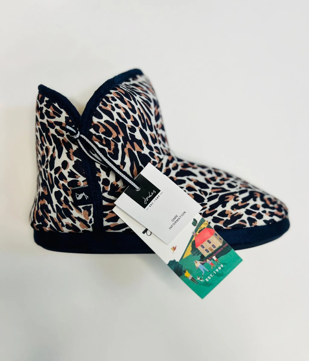 Leopard Print Fur Lined Slipper Boots - Image 5