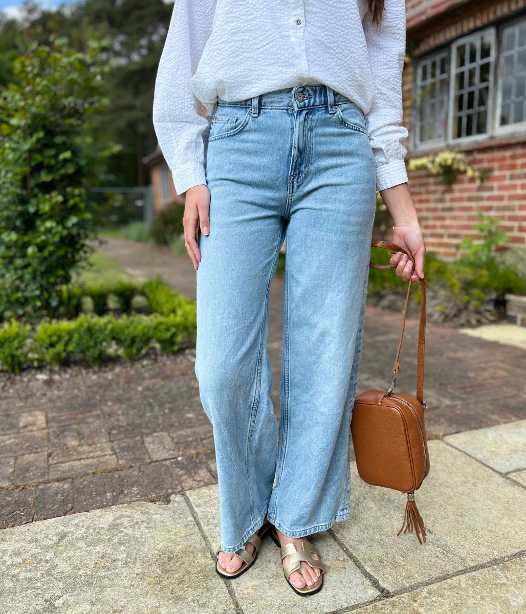 Light Blue Slouchy Wide Leg Jeans - Image 5