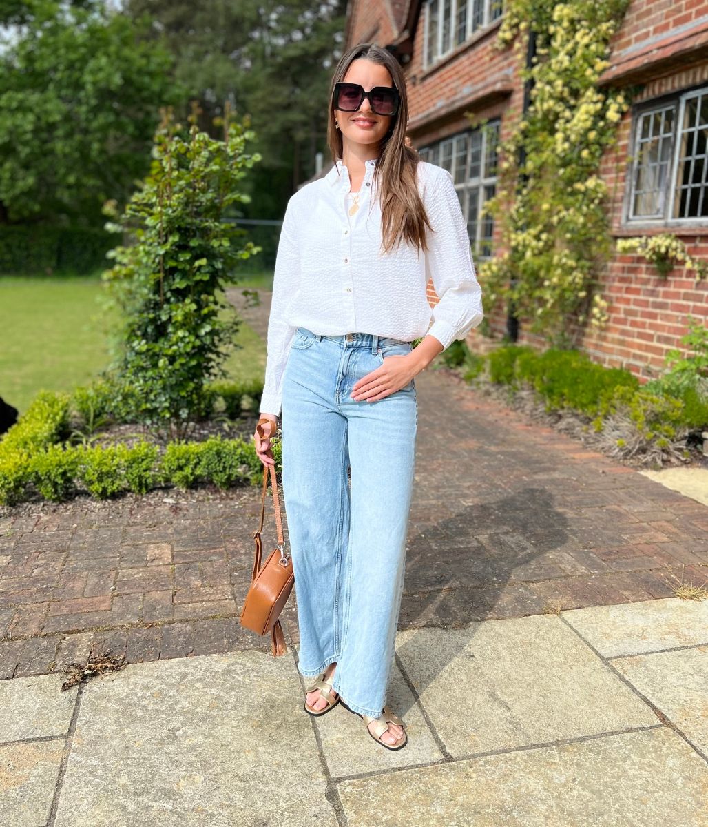 Light Blue Slouchy Wide Leg Jeans - Image 8