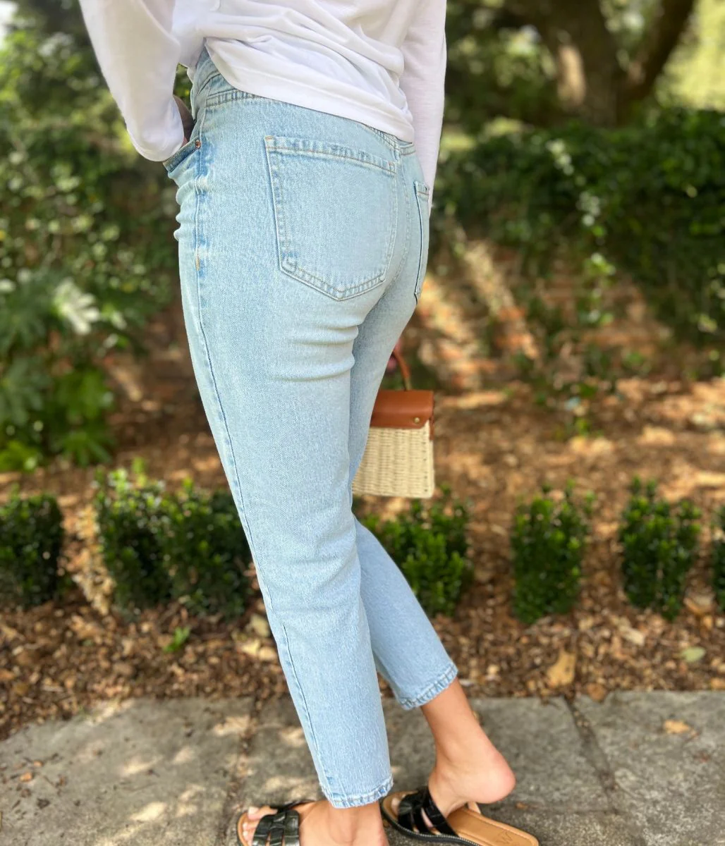 Light Blue Tori Slim Fit Mom Jeans - Image 5