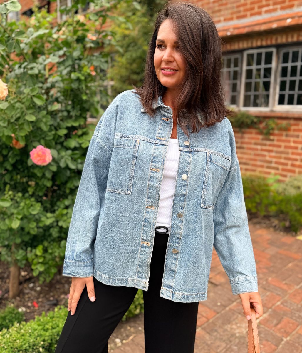 Light Denim Pure Cotton Shacket