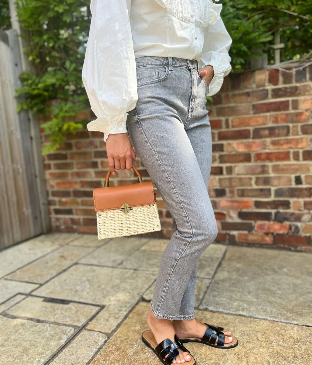 Light Grey Hannah Straight Leg Ankle Grazer Jeans - Image 5