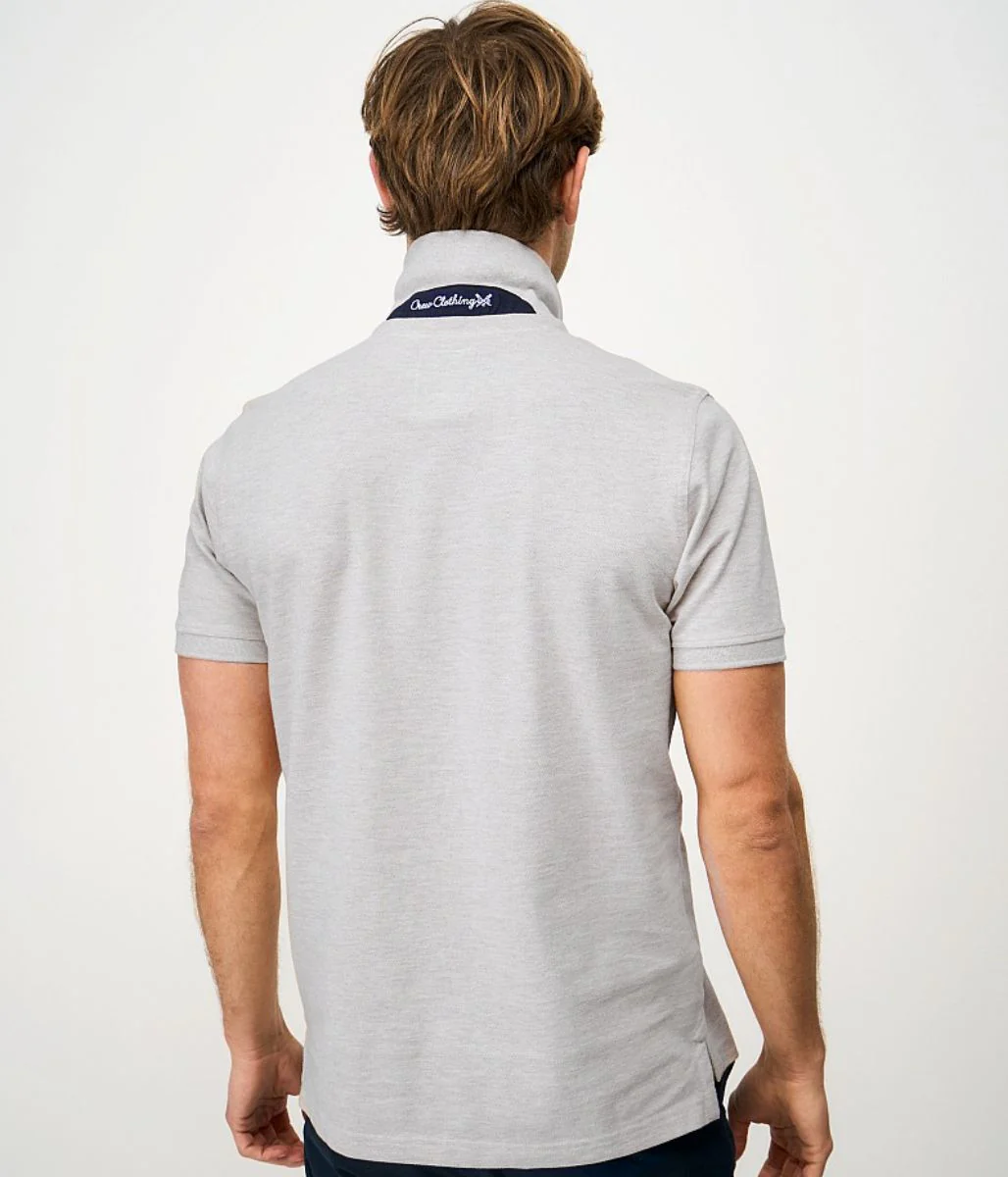 Light Grey Mens Classic Cotton Polo Shirt - Image 2