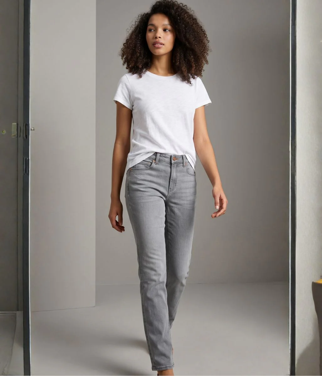 Light Grey Sienna Straight Leg Jeans - Image 2