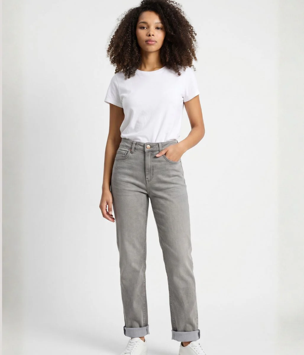 Light Grey Sienna Straight Leg Jeans - Image 3