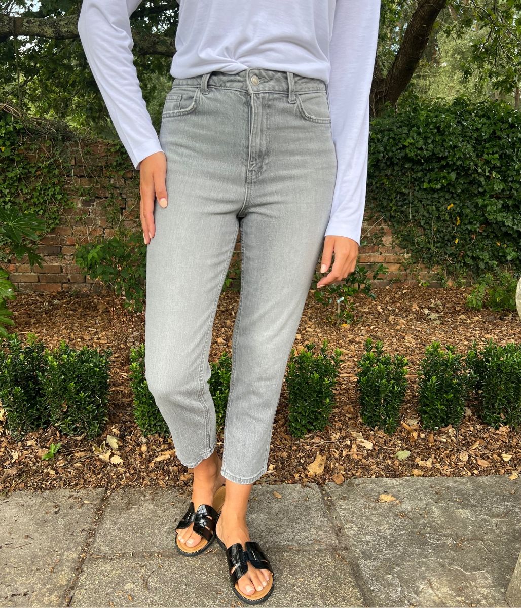 Light Grey Tori Slim Fit Mom Jeans - Image 6