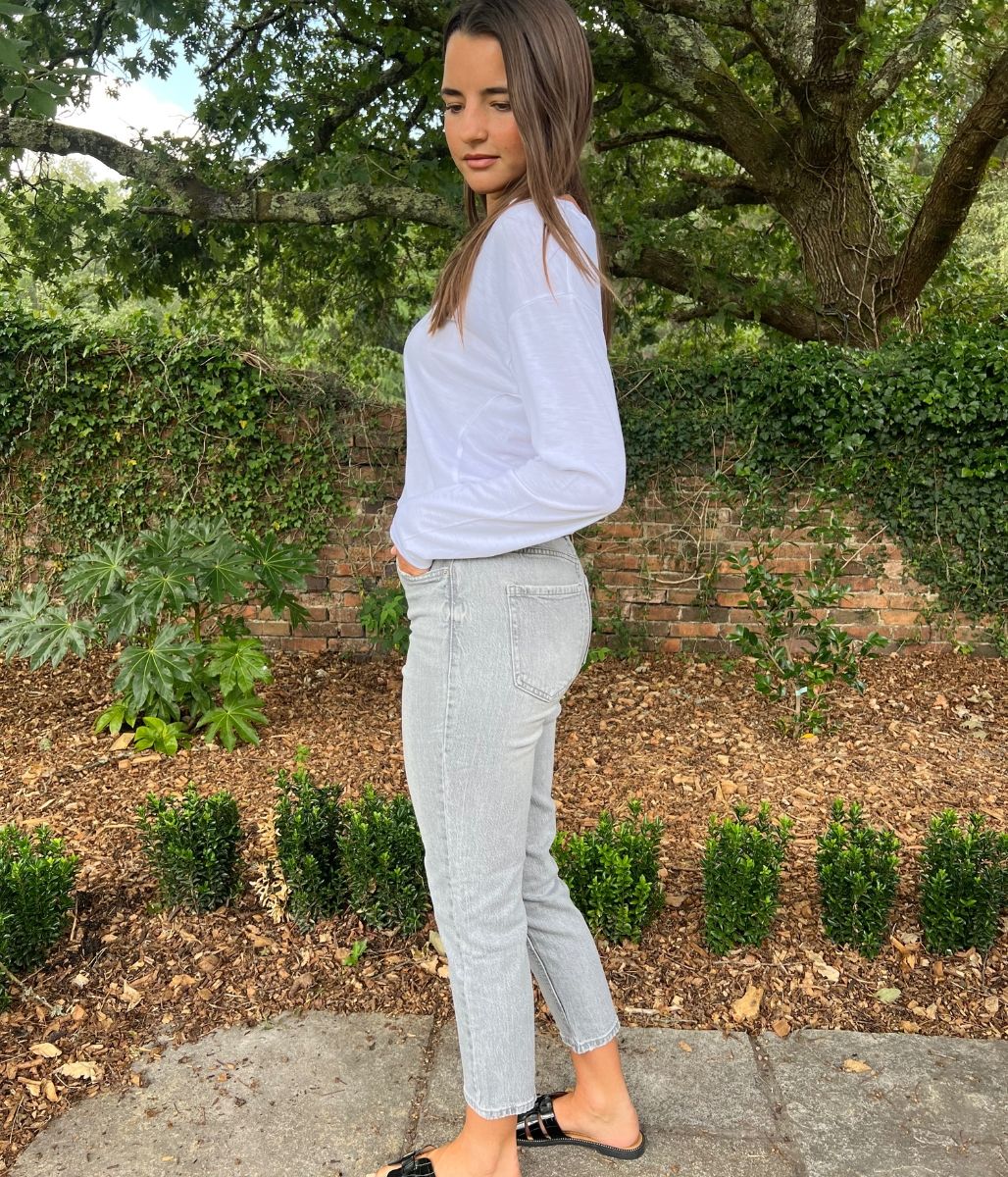 Light Grey Tori Slim Fit Mom Jeans - Image 7