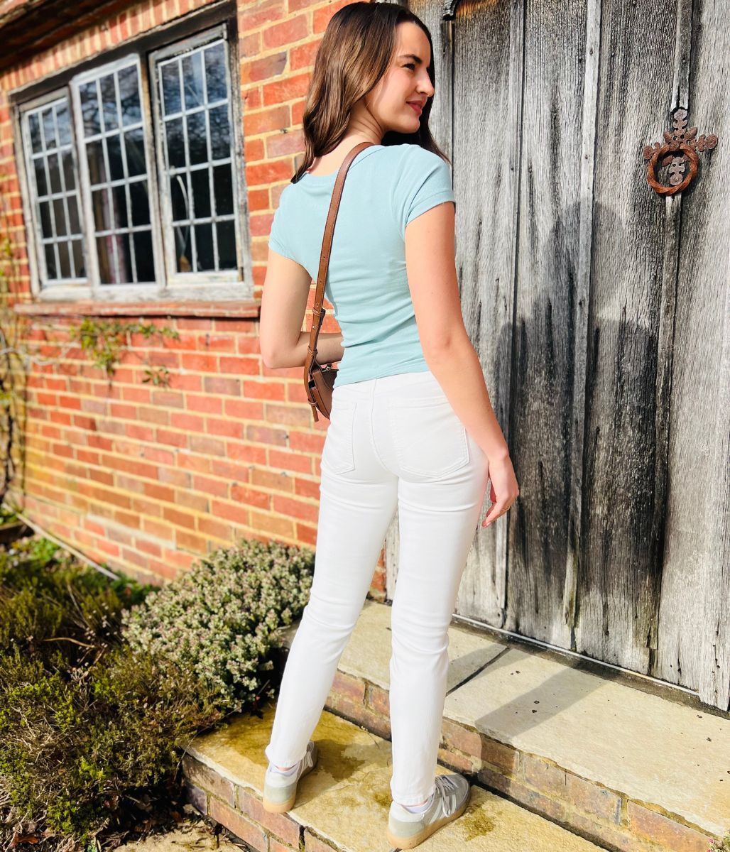 Light Teal Hidden Support Ribbed T Shirt - Image 8