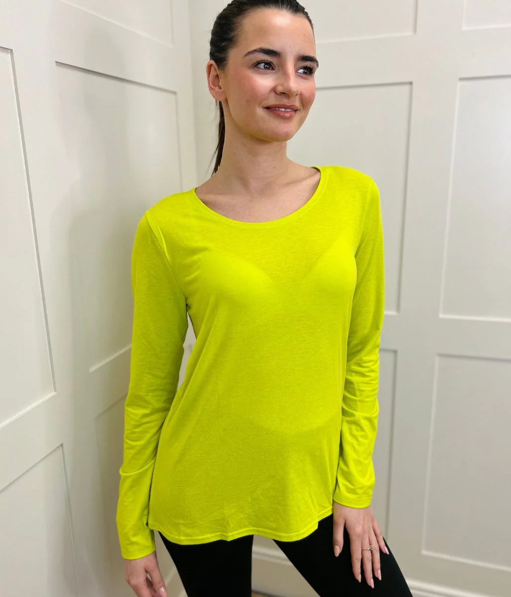 Lime Green Long Sleeve Good Move Active Top - Image 5