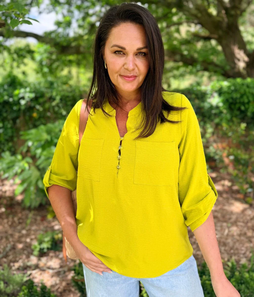 Lime Popover Tunic Blouse - Image 2