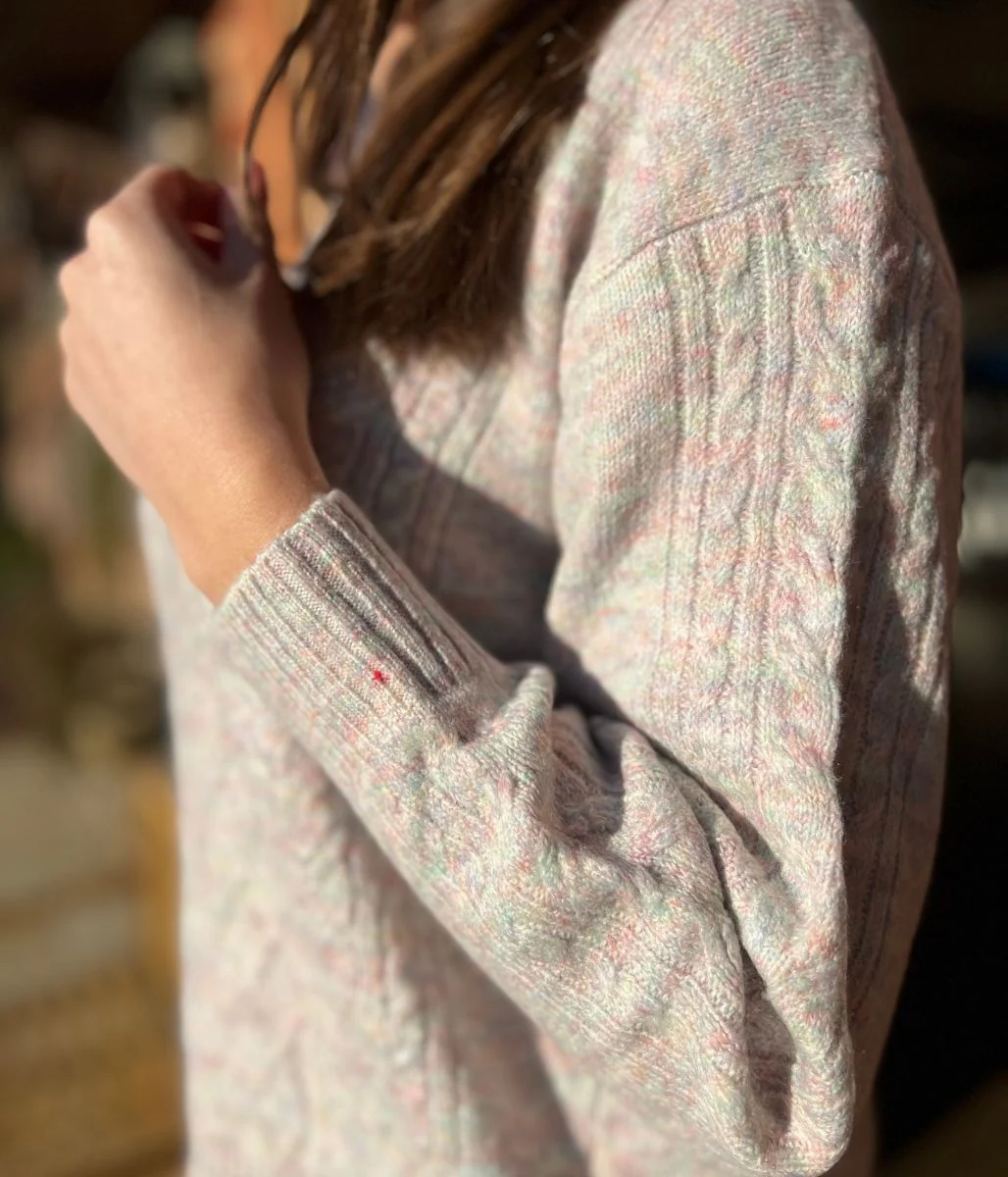 Mauve Soft Cable Knit Jumper - Image 3