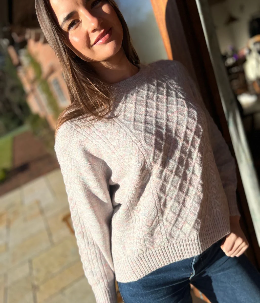 Mauve Soft Cable Knit Jumper - Image 5
