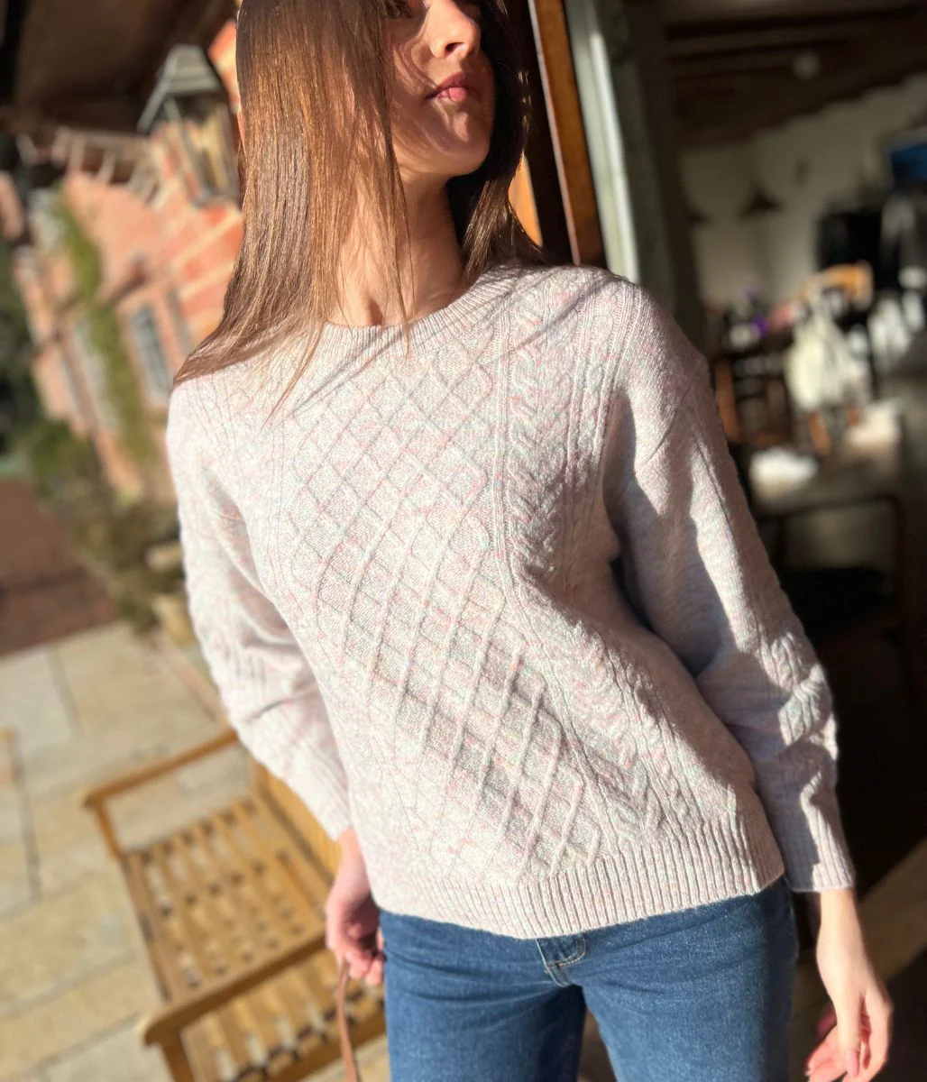 Mauve Soft Cable Knit Jumper - Image 6