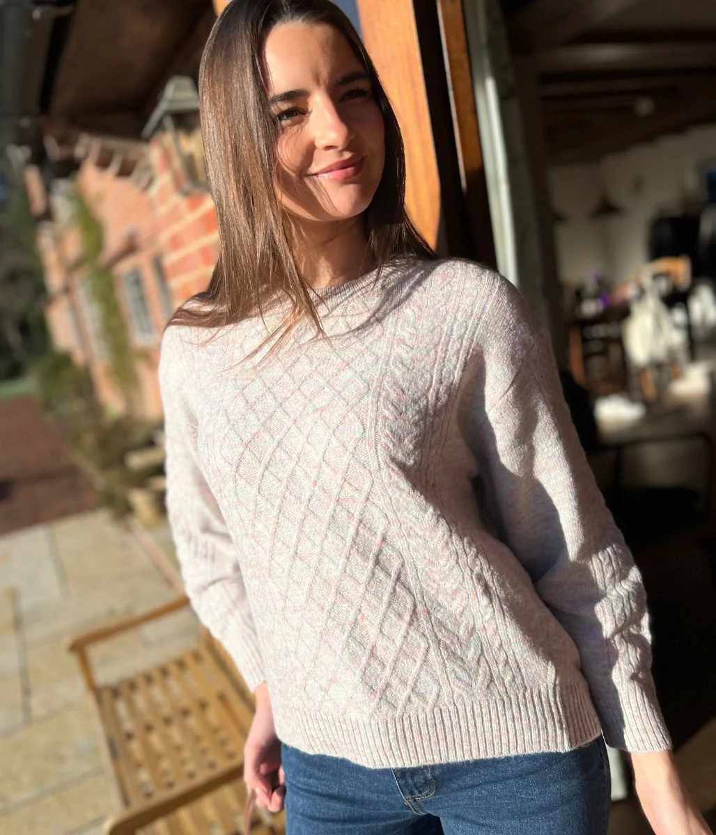 Mauve Soft Cable Knit Jumper - Image 7