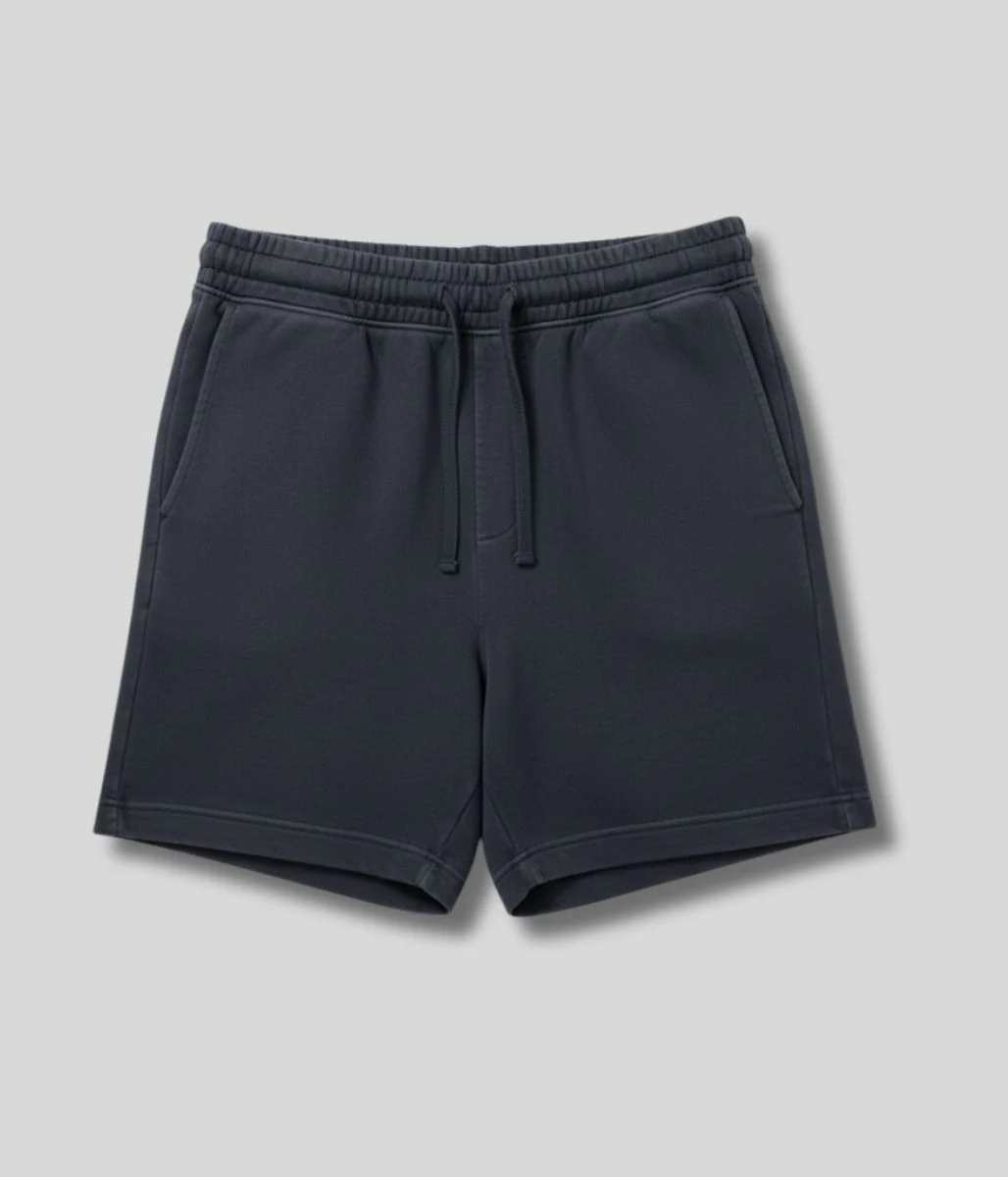 Mens Grey Relaxed Fit Garment Dyed Jersey Shorts - Image 3