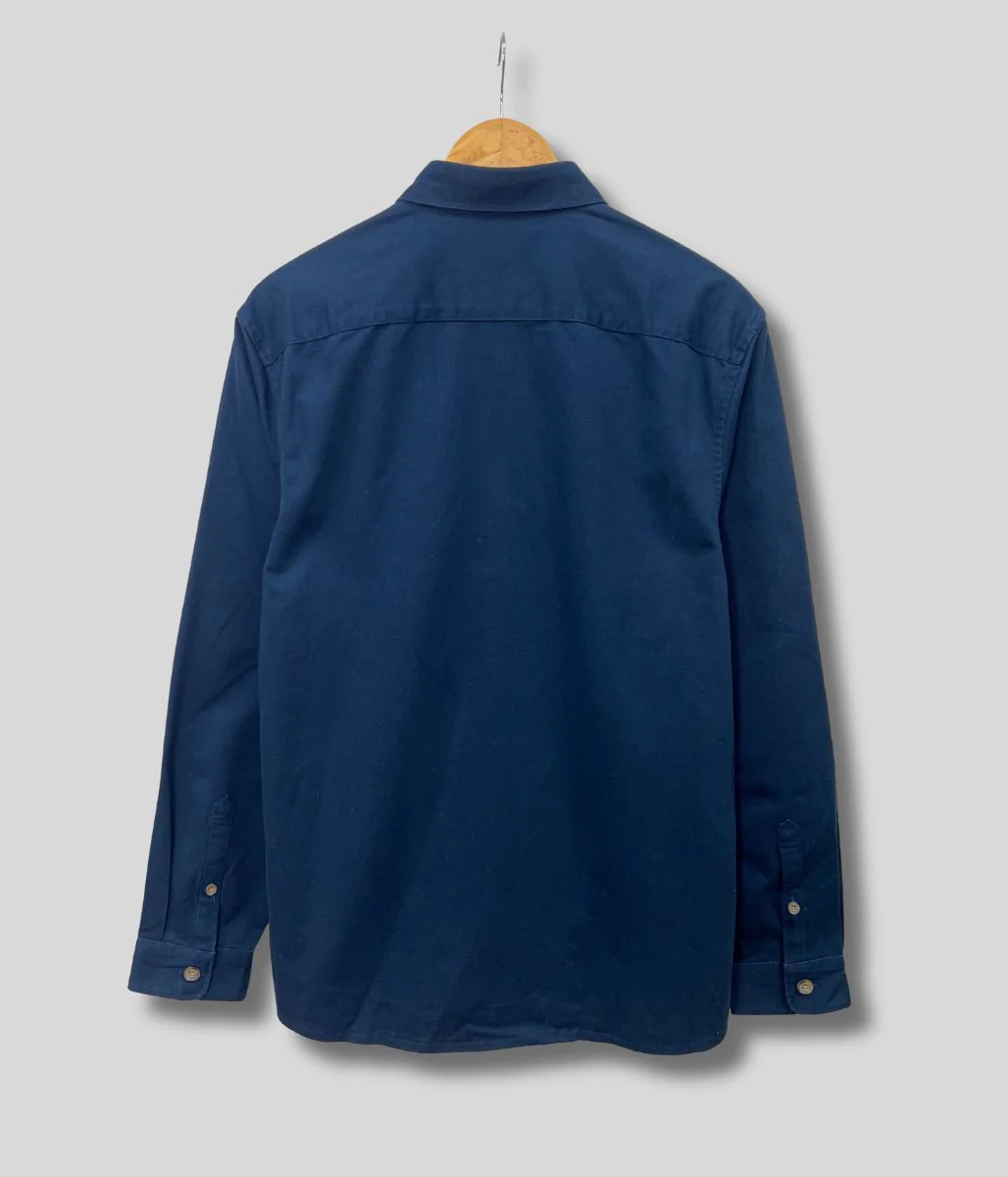 Mens Navy Cotton Over Shirt - Image 3