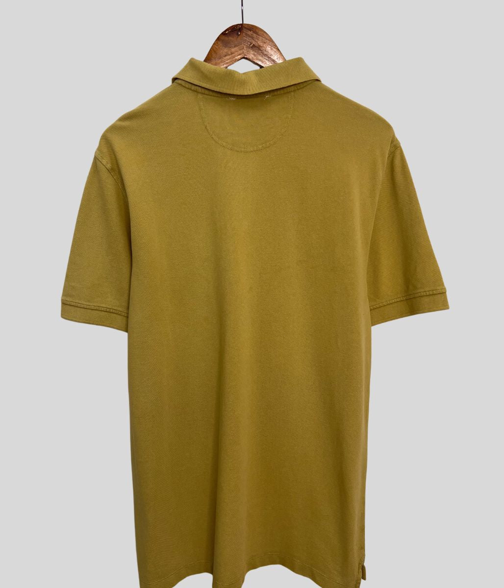 Mens Pale Green Cotton Polo Shirt - Image 2