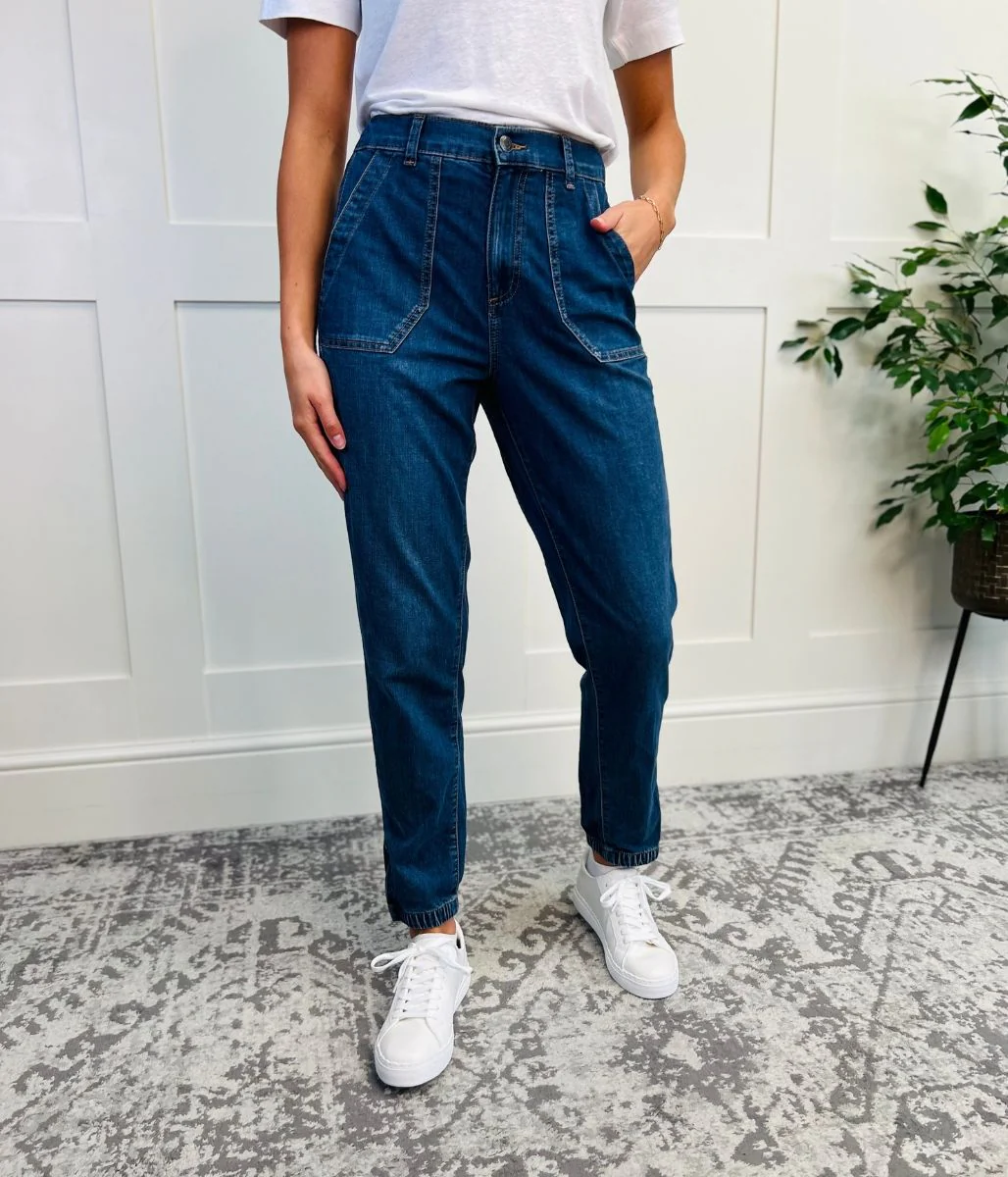 Blue Denim Slim Fit Cuffed Jean - Image 2