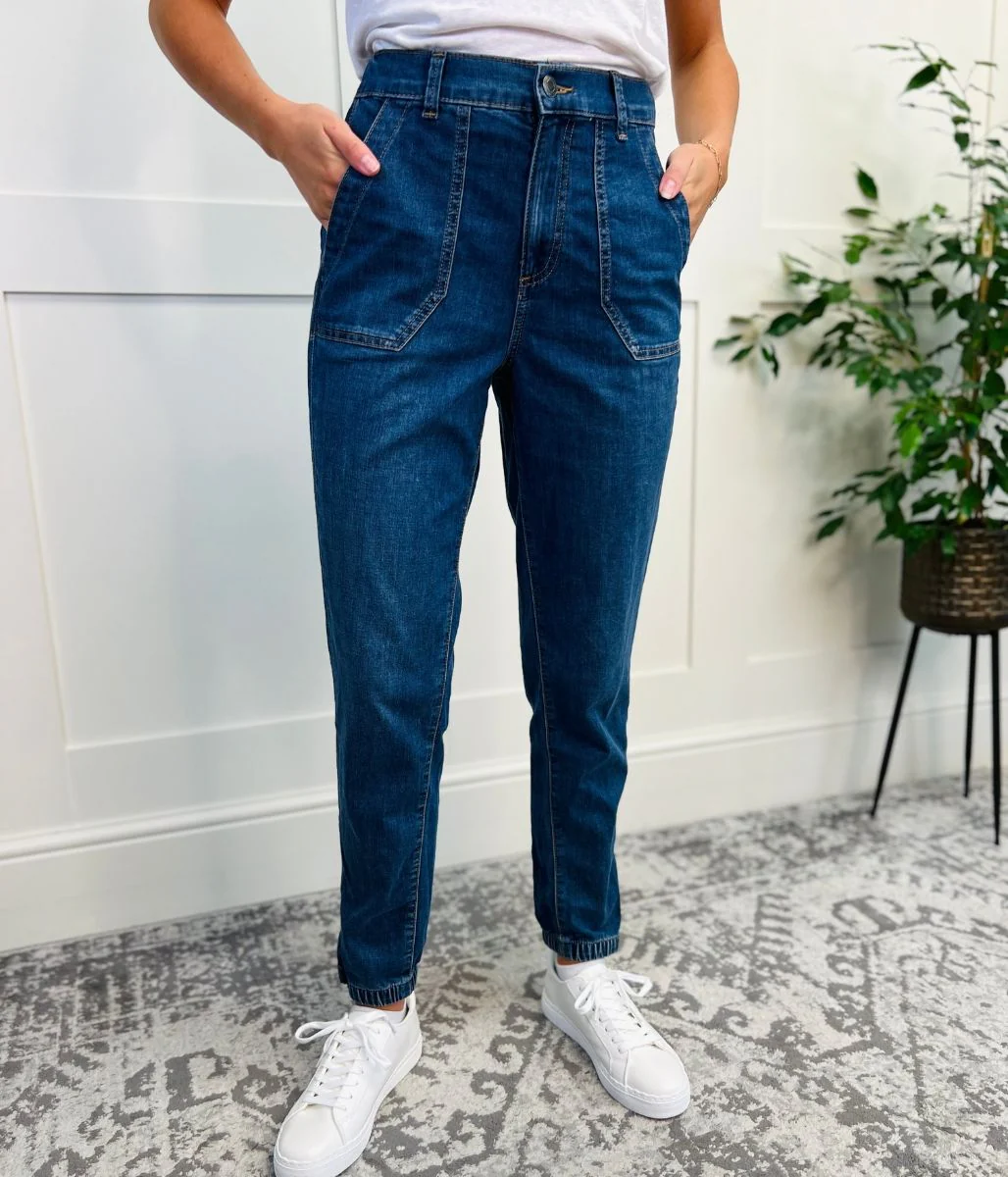Blue Denim Slim Fit Cuffed Jean - Image 4