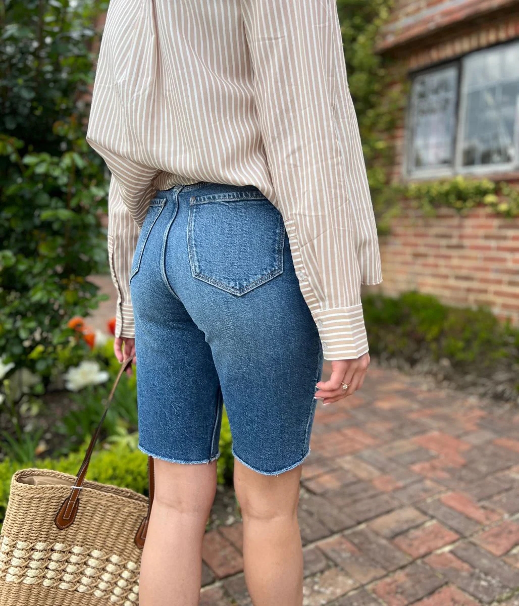 Mid Denim Bermuda Shorts - Image 4