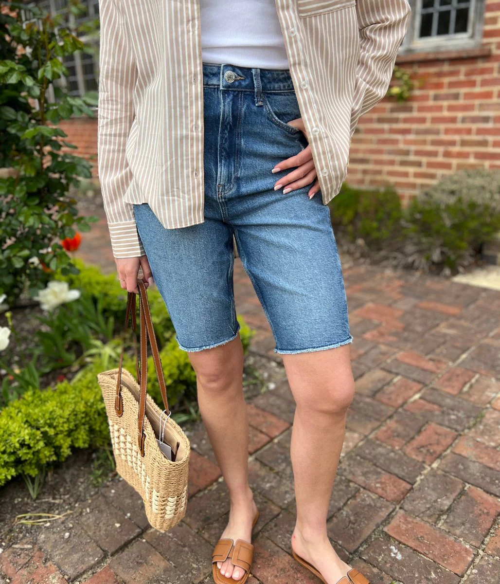Mid Denim Bermuda Shorts - Image 5
