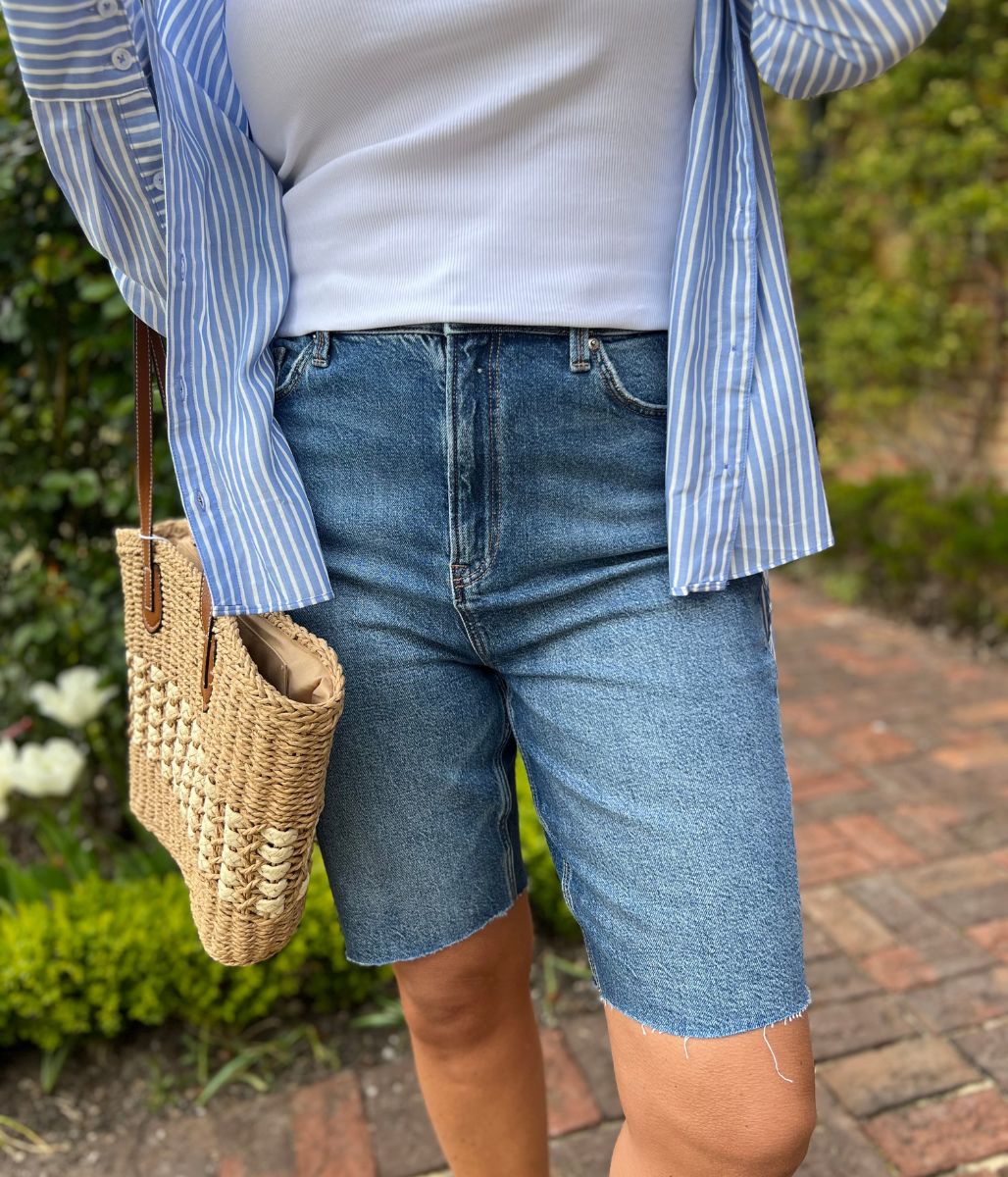 Mid Denim Bermuda Shorts - Image 7
