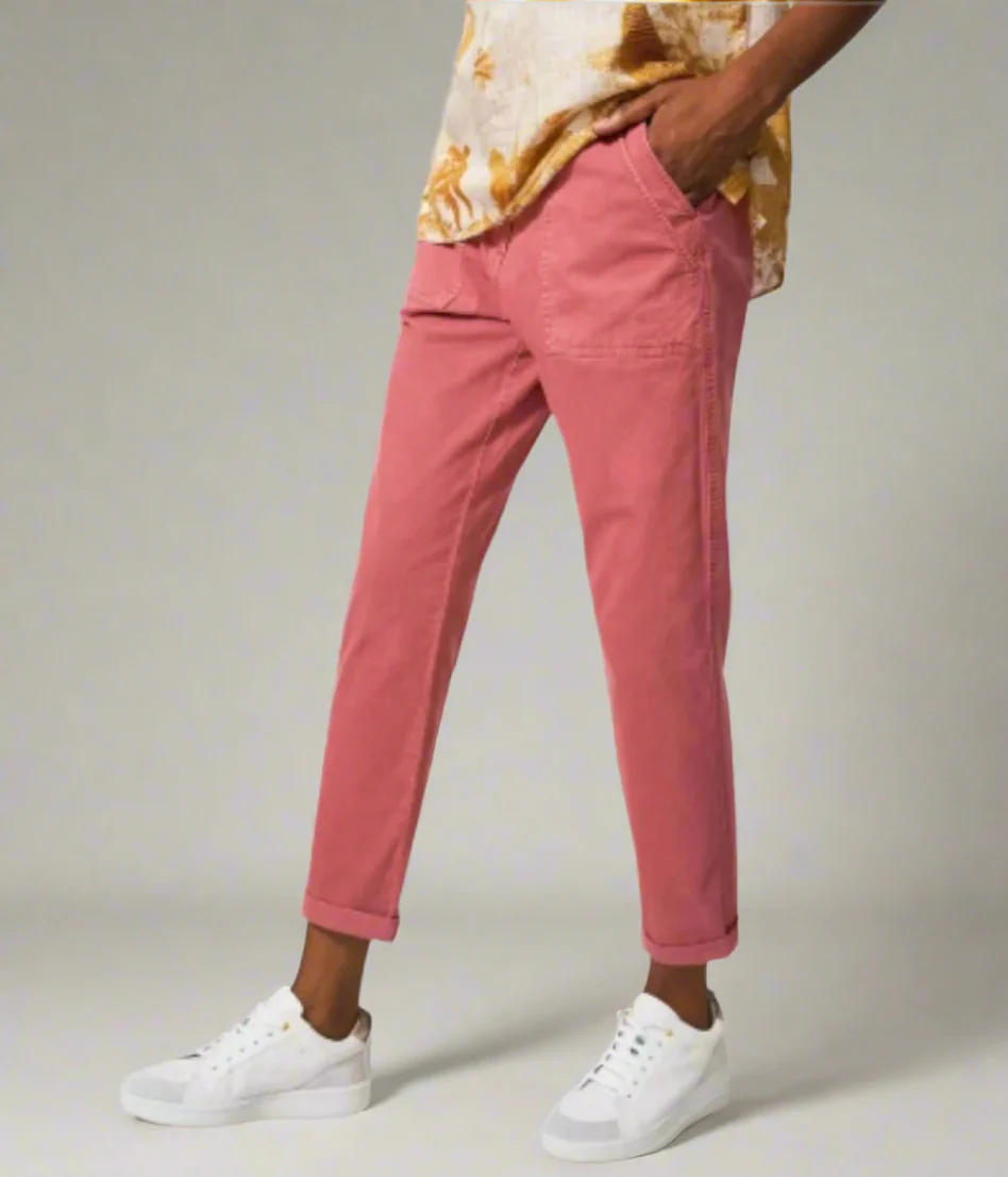 Mid Red Twister Chino Trousers
