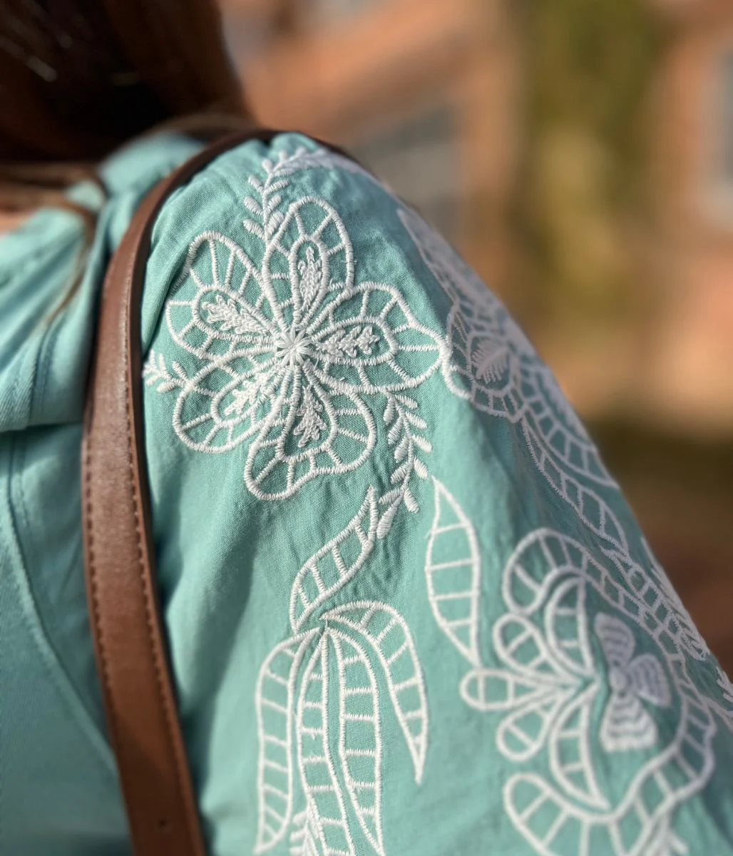 Embroidered Boho Daisy Raglan Shirt - Image 10