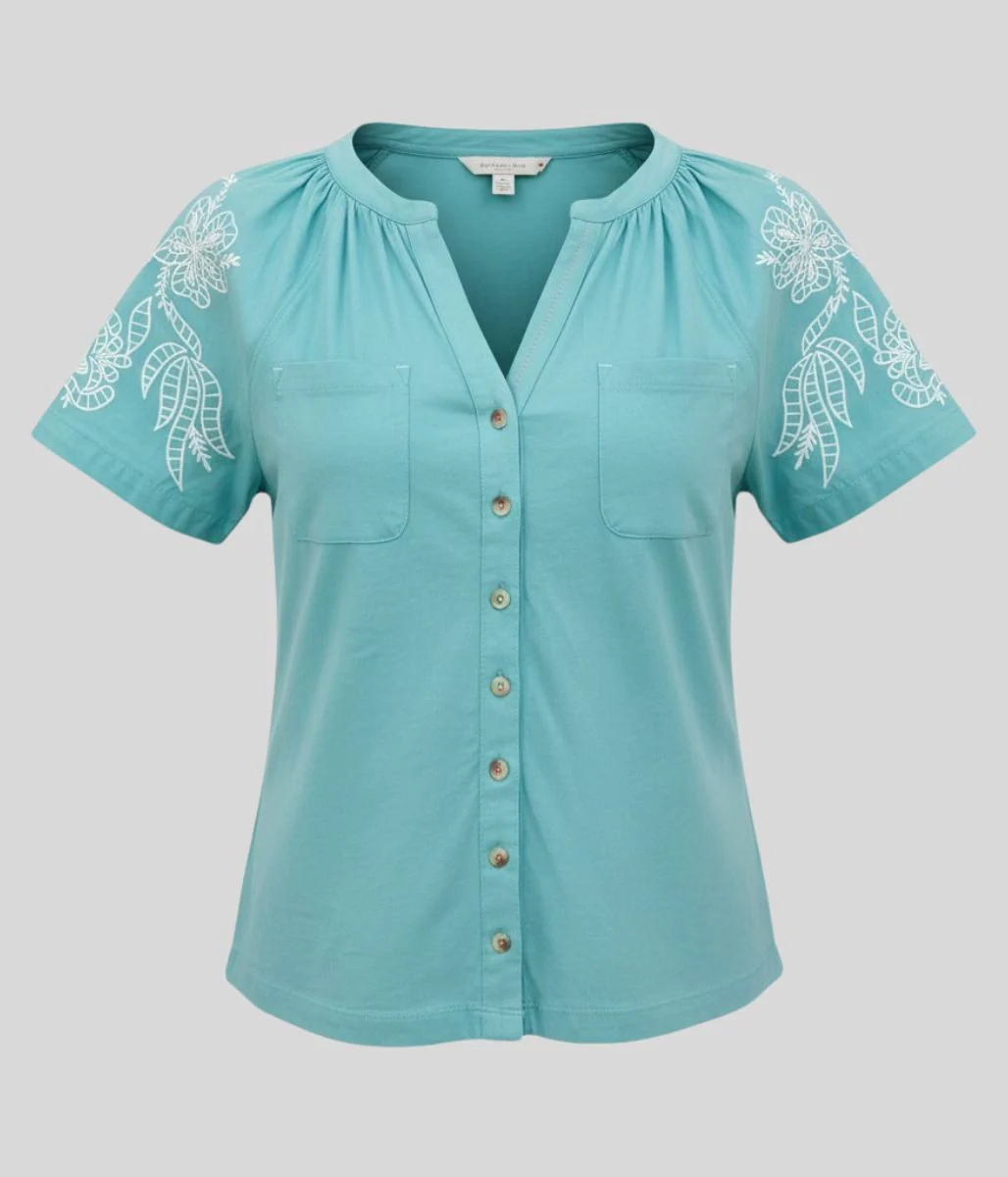 Embroidered Boho Daisy Raglan Shirt - Image 3