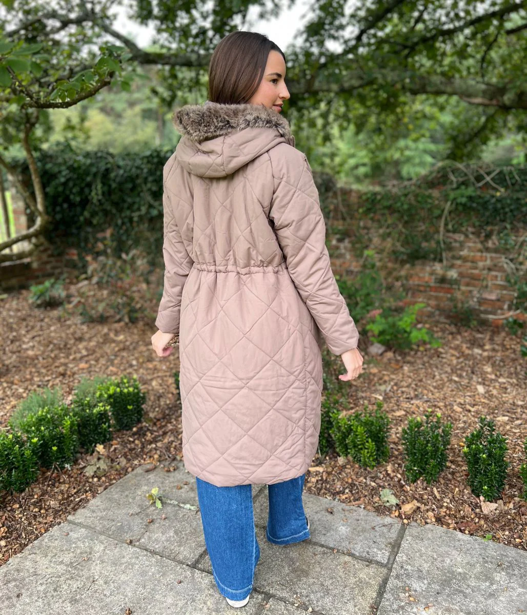 Mocha Freyla Quilted Coat - Image 3