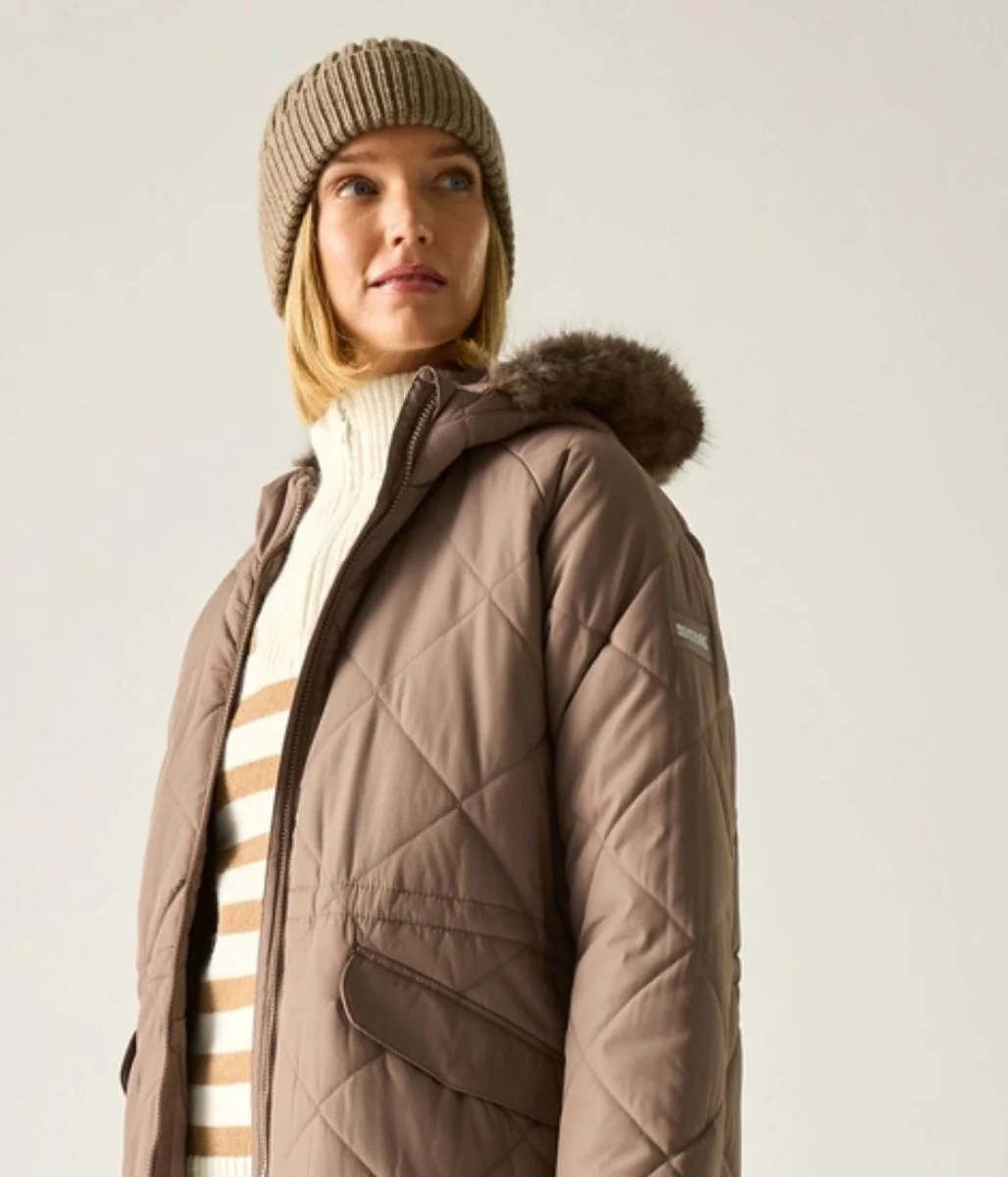 Mocha Freyla Quilted Coat - Image 7