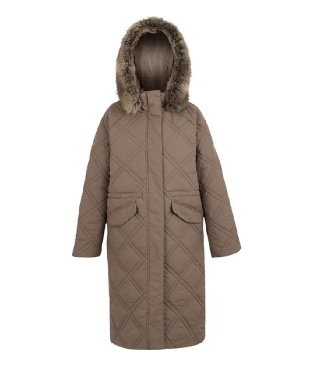Mocha Freyla Quilted Coat - Image 9