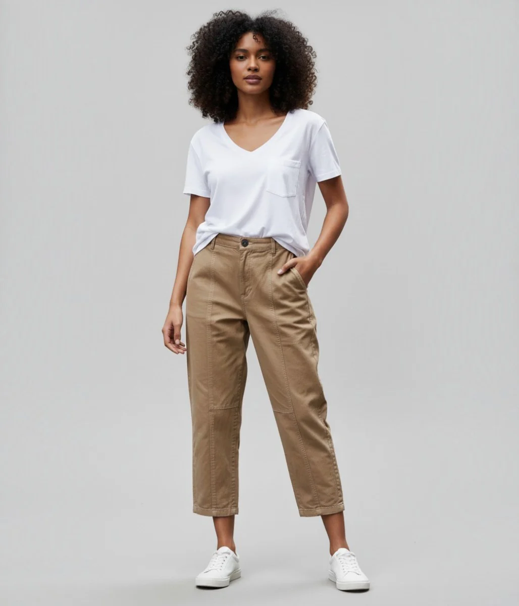 Mocha Linen Blend Trousers - Image 3