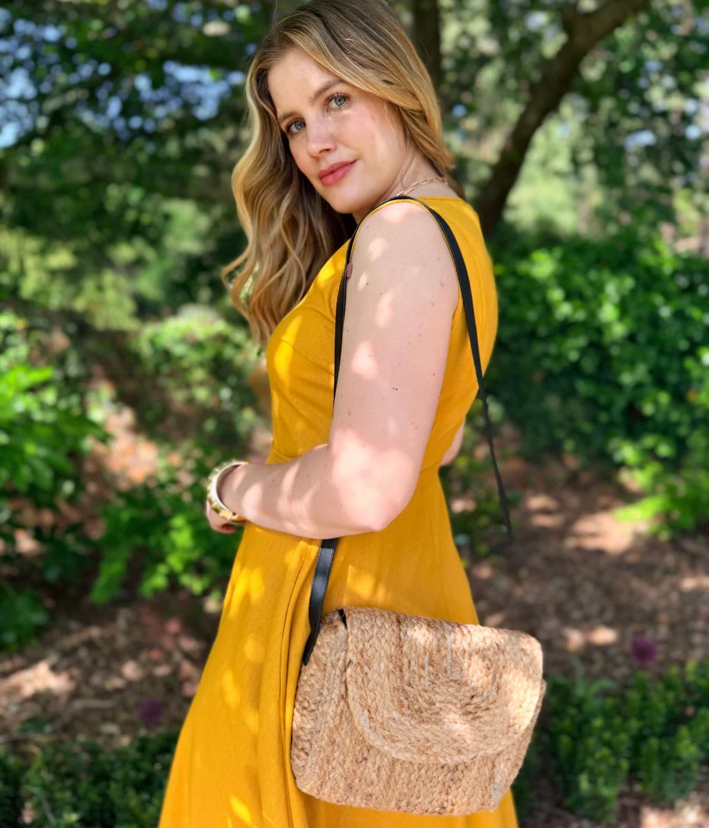 Mustard Sleeveless Belted Linen Blend Midi Dress - Image 5