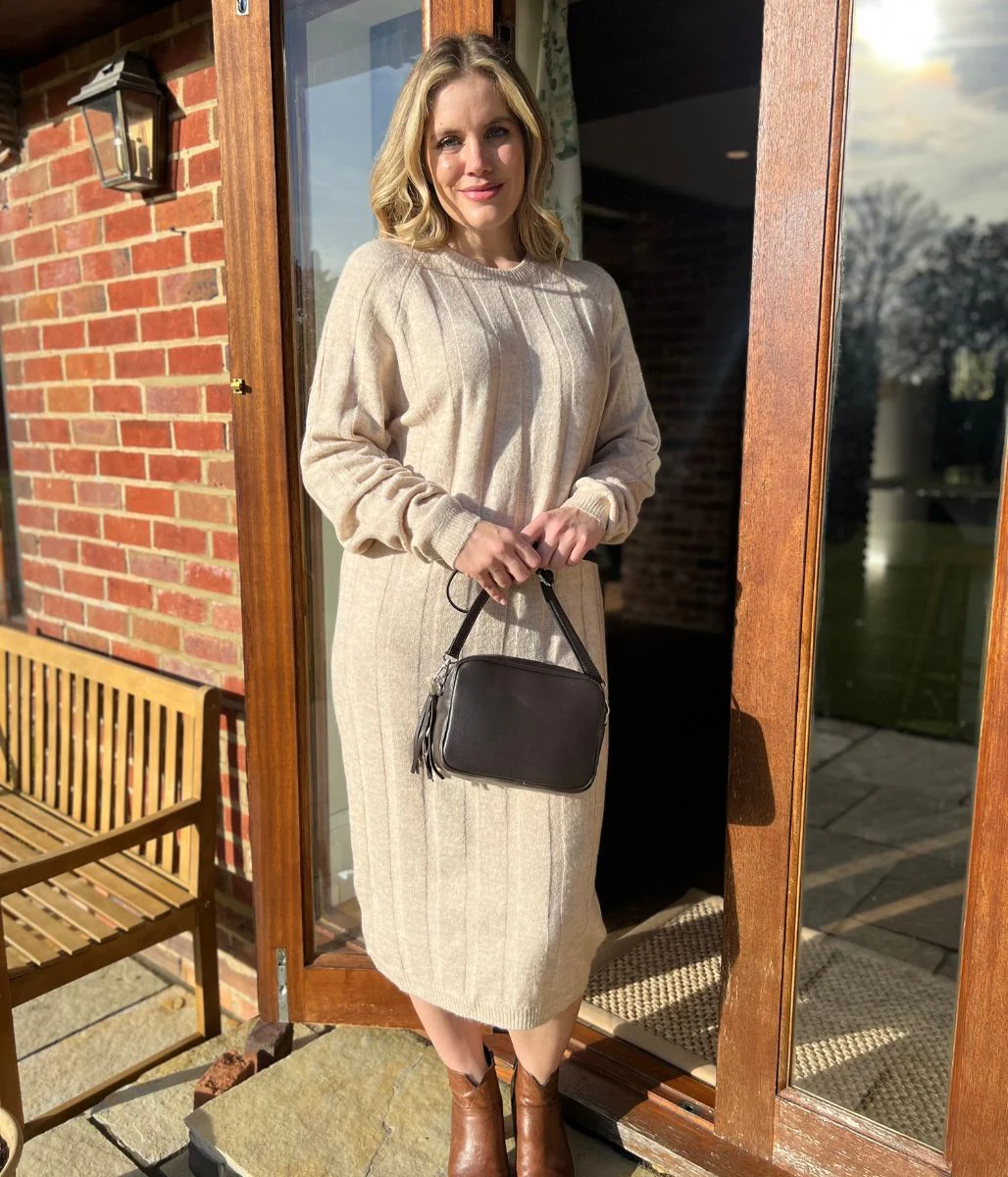 Natural Merino Wool Blend knitted Dress