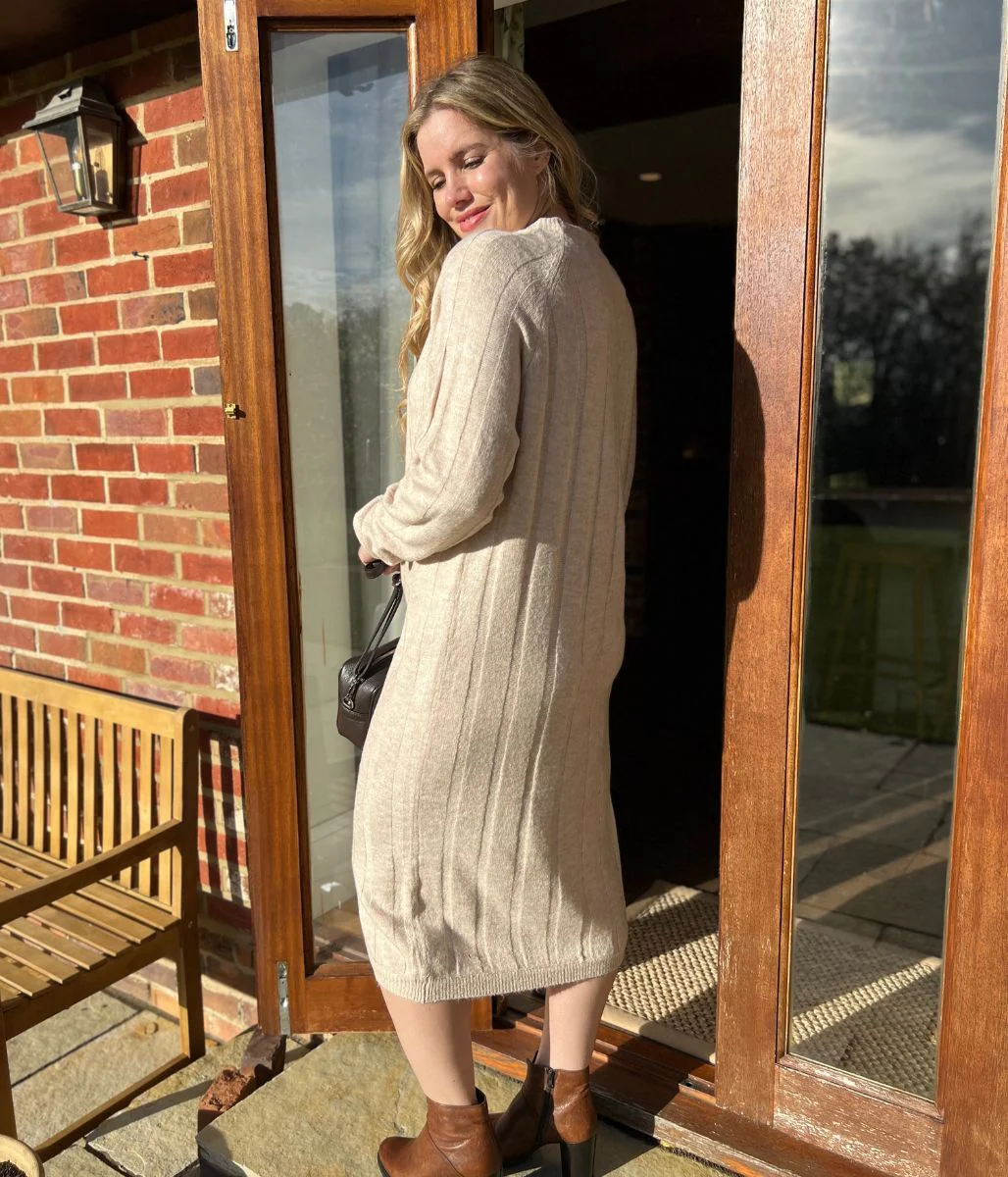 Natural Merino Wool Blend knitted Dress - Image 4