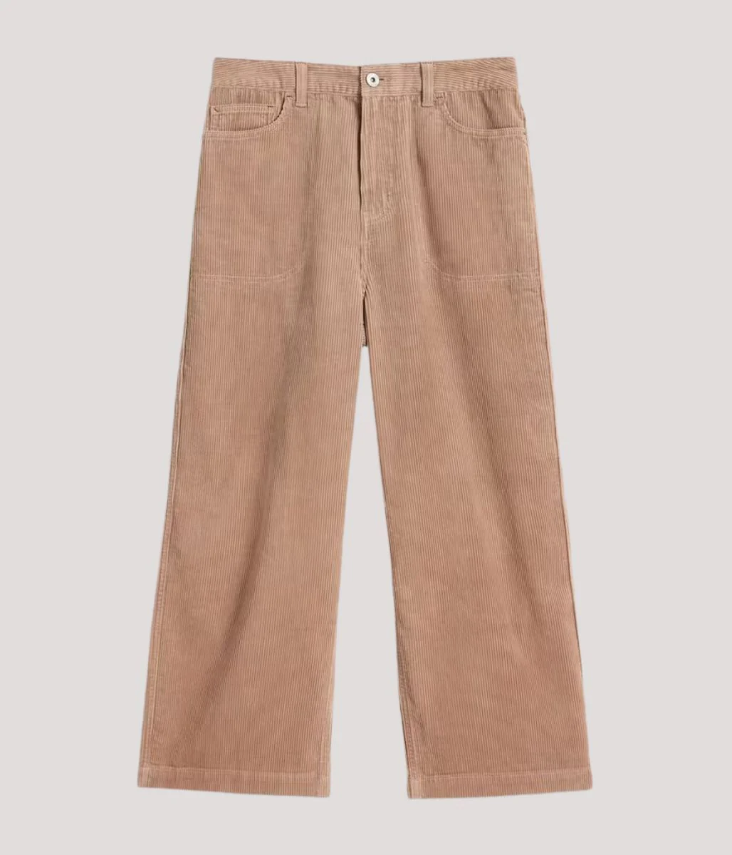 Natural Tia Cord Wide Leg Crop Trousers - Image 5