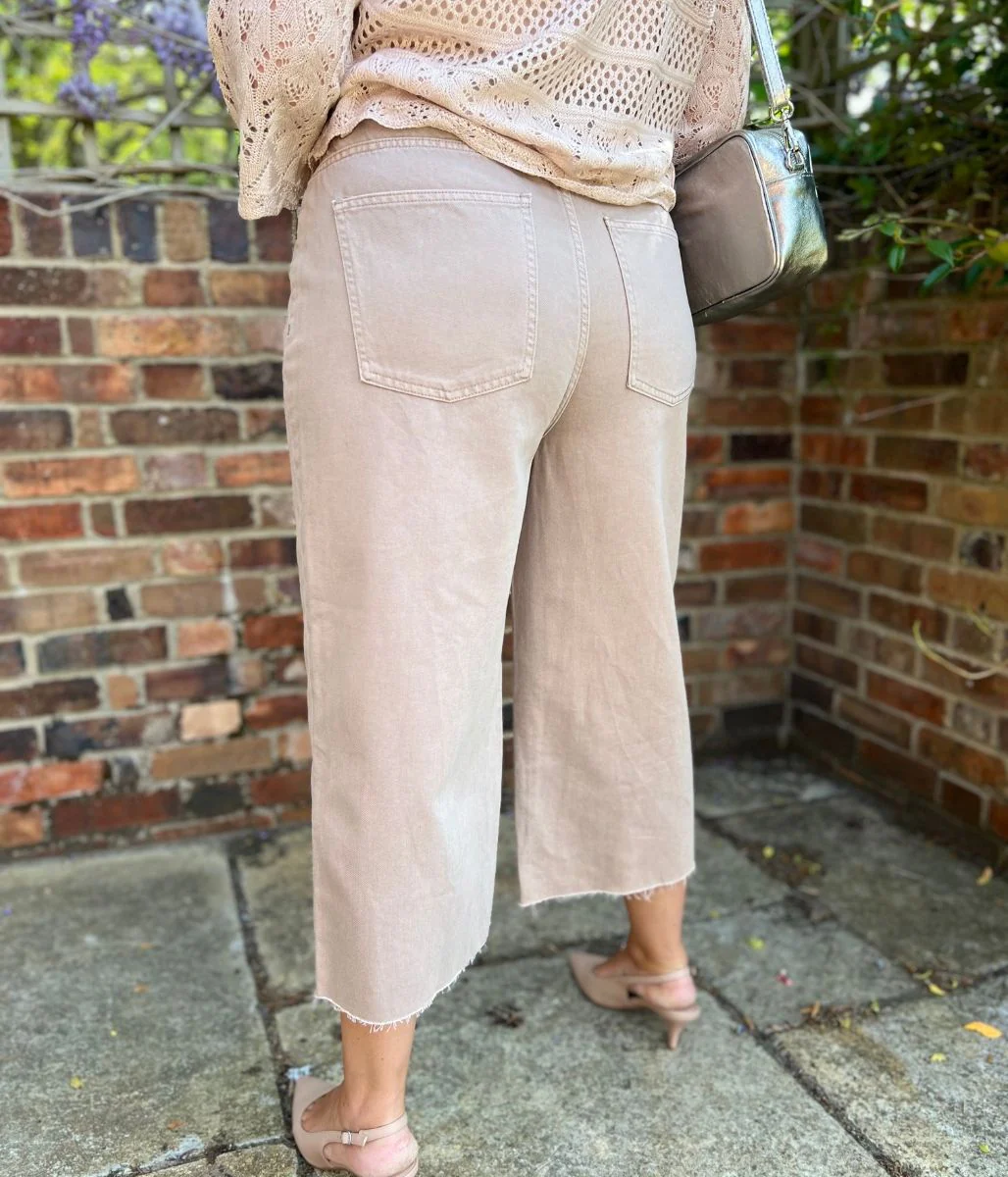 Natural Wide Leg Cropped Jeans - Image 3