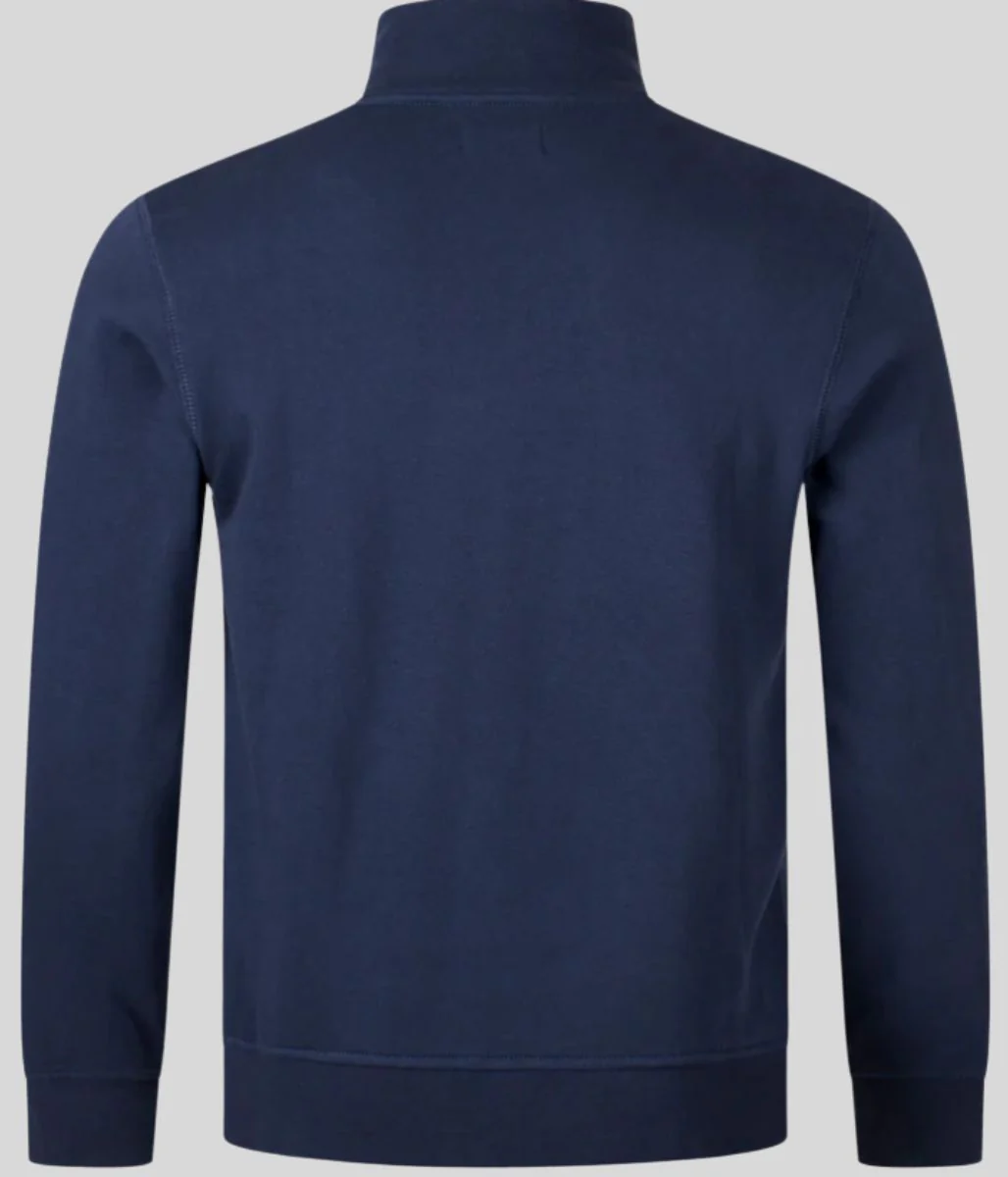 Navy Aquascutum Active Piping Mock Neck Track Top - Image 3