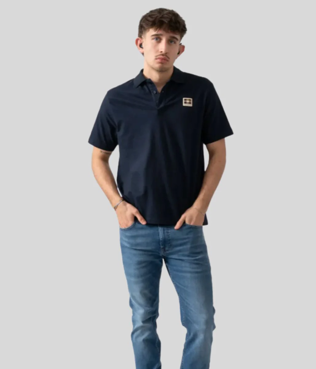Navy Aquascutum Mens Pique Polo Shirt