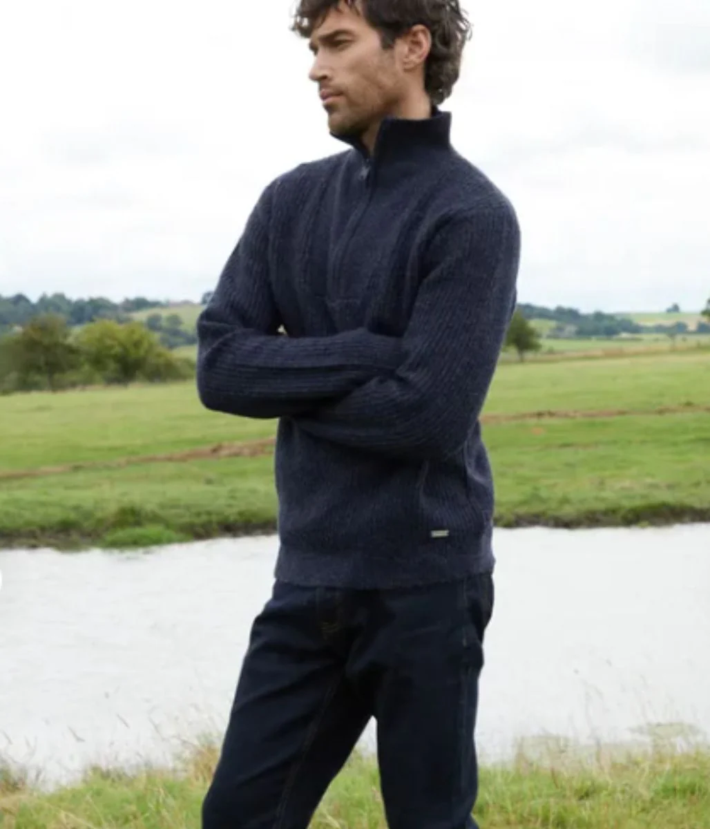 Mens Navy Blue Threadbare Barnhill Jumper - Image 7