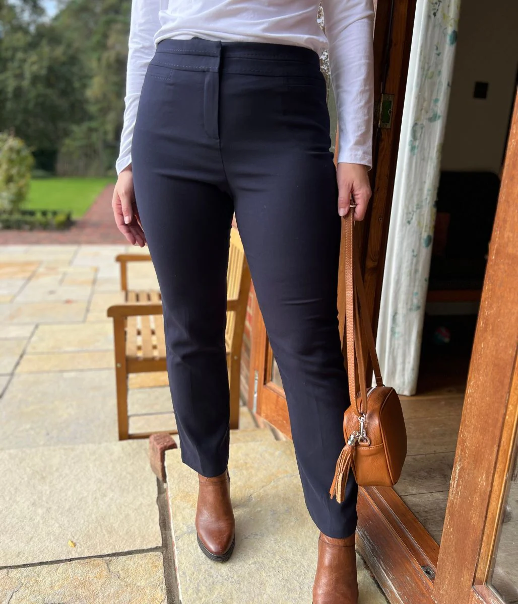 Navy Classic Straight Leg Trousers - Image 2